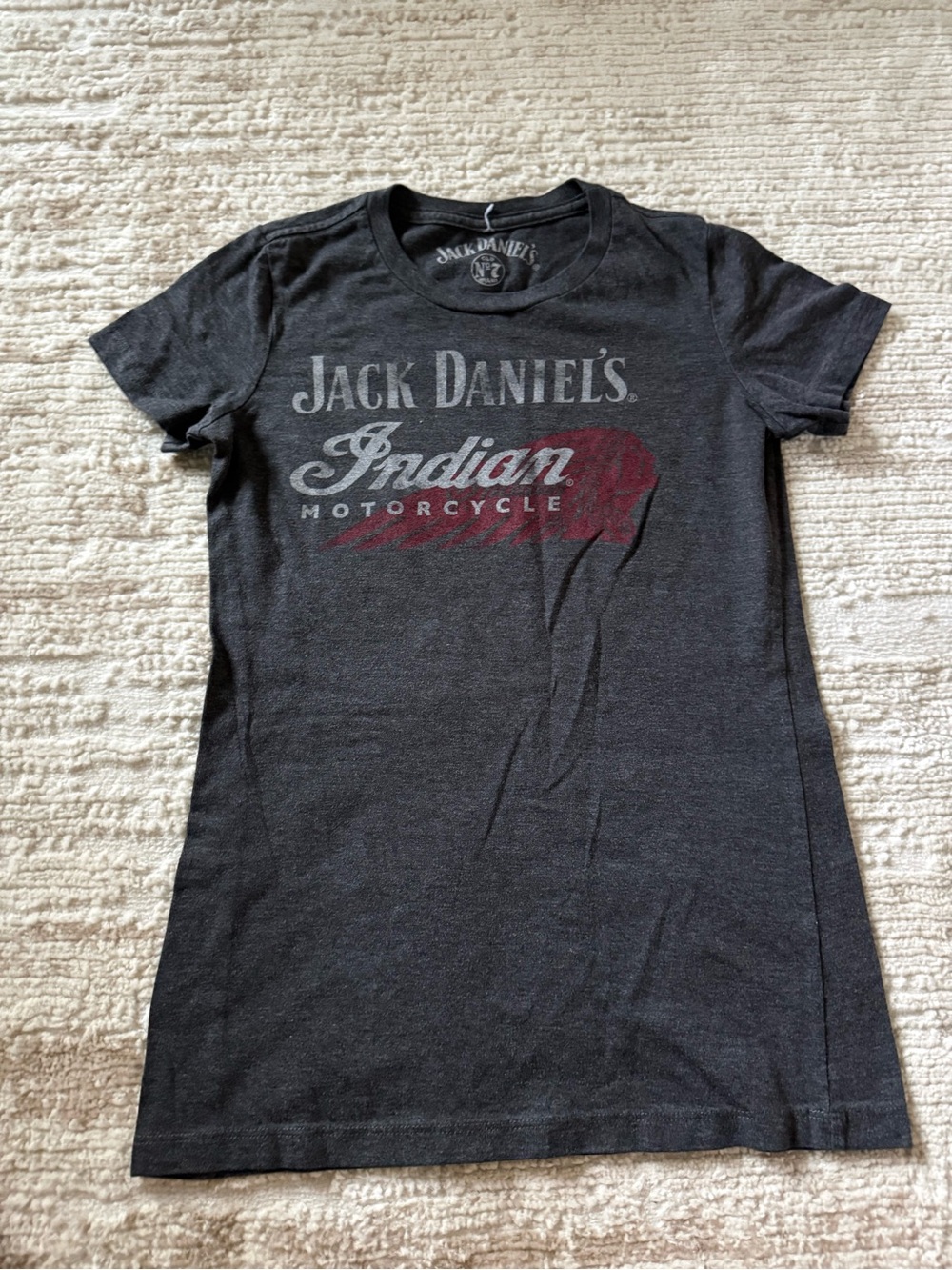Jack Daniel's Indian Motorcycle Graphic Tee - Charcoal with Red Accent